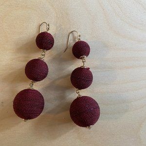 Club Monaco Bauble Earrings in Burgandy